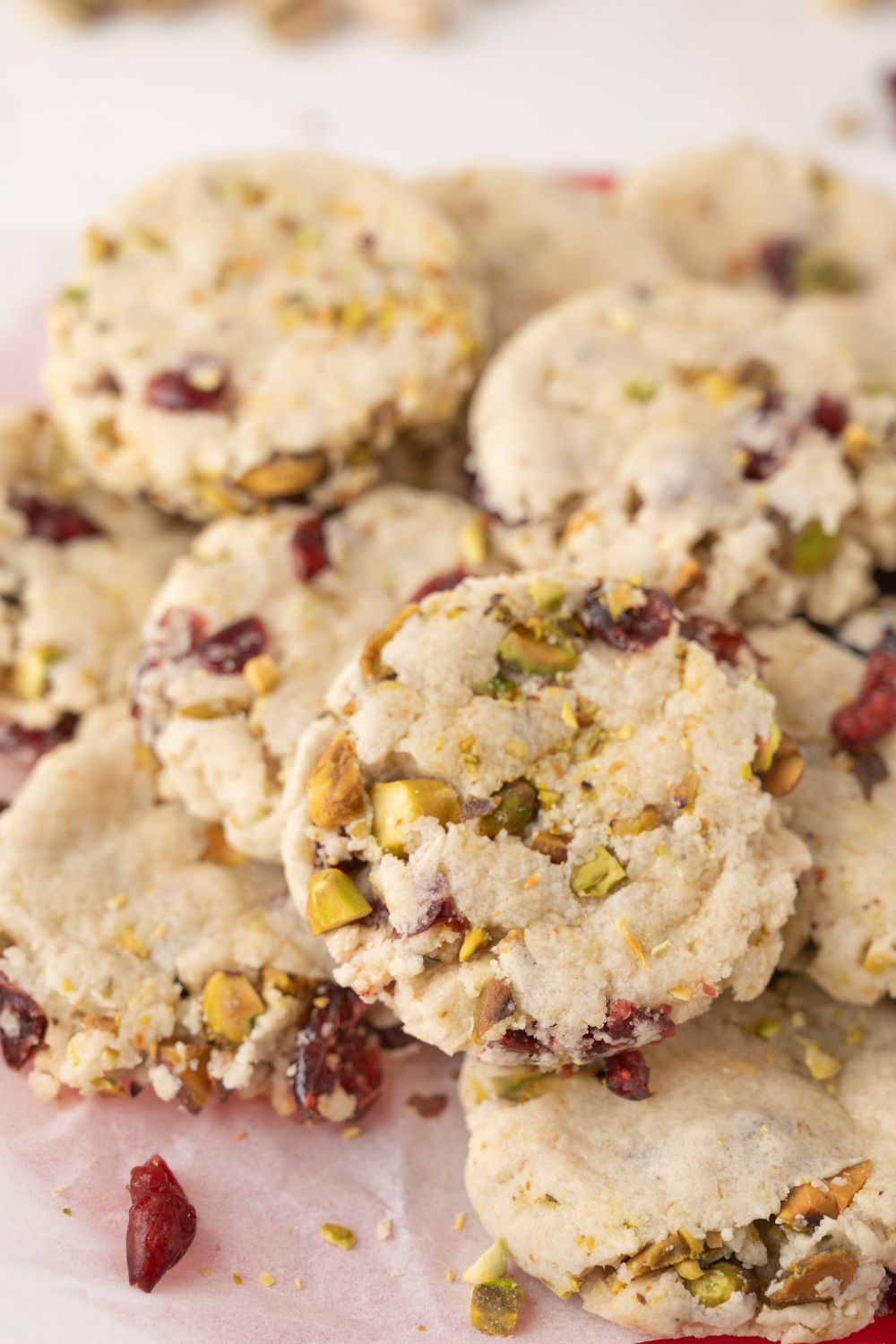 Cranberry Pistachio Shortbread Cookies