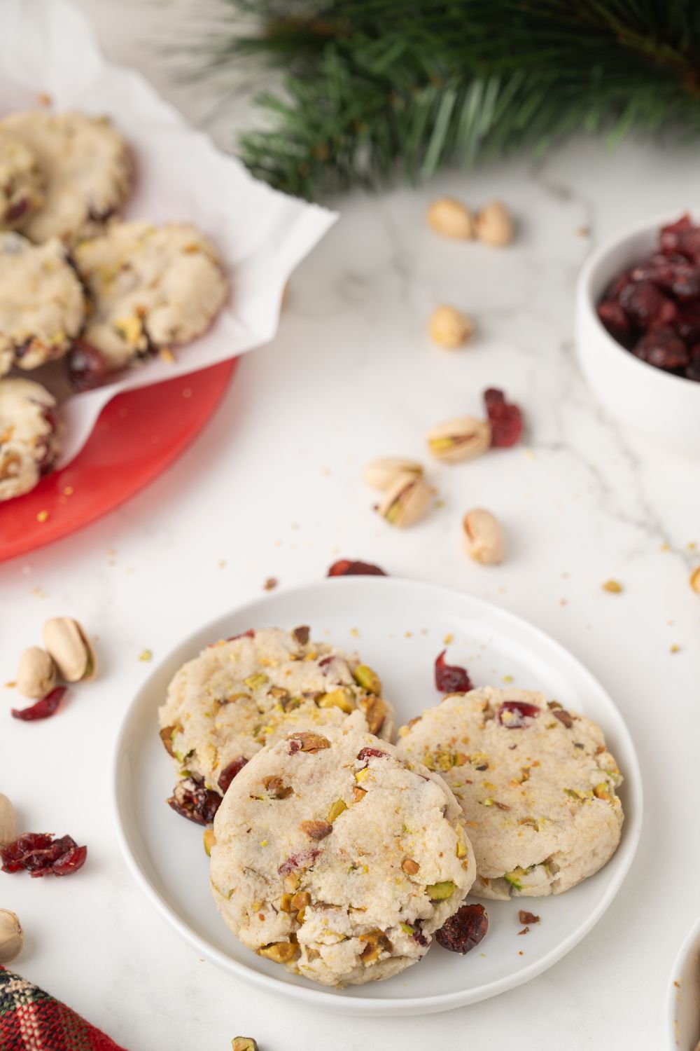 Cranberry Pistachio Shortbread Cookies