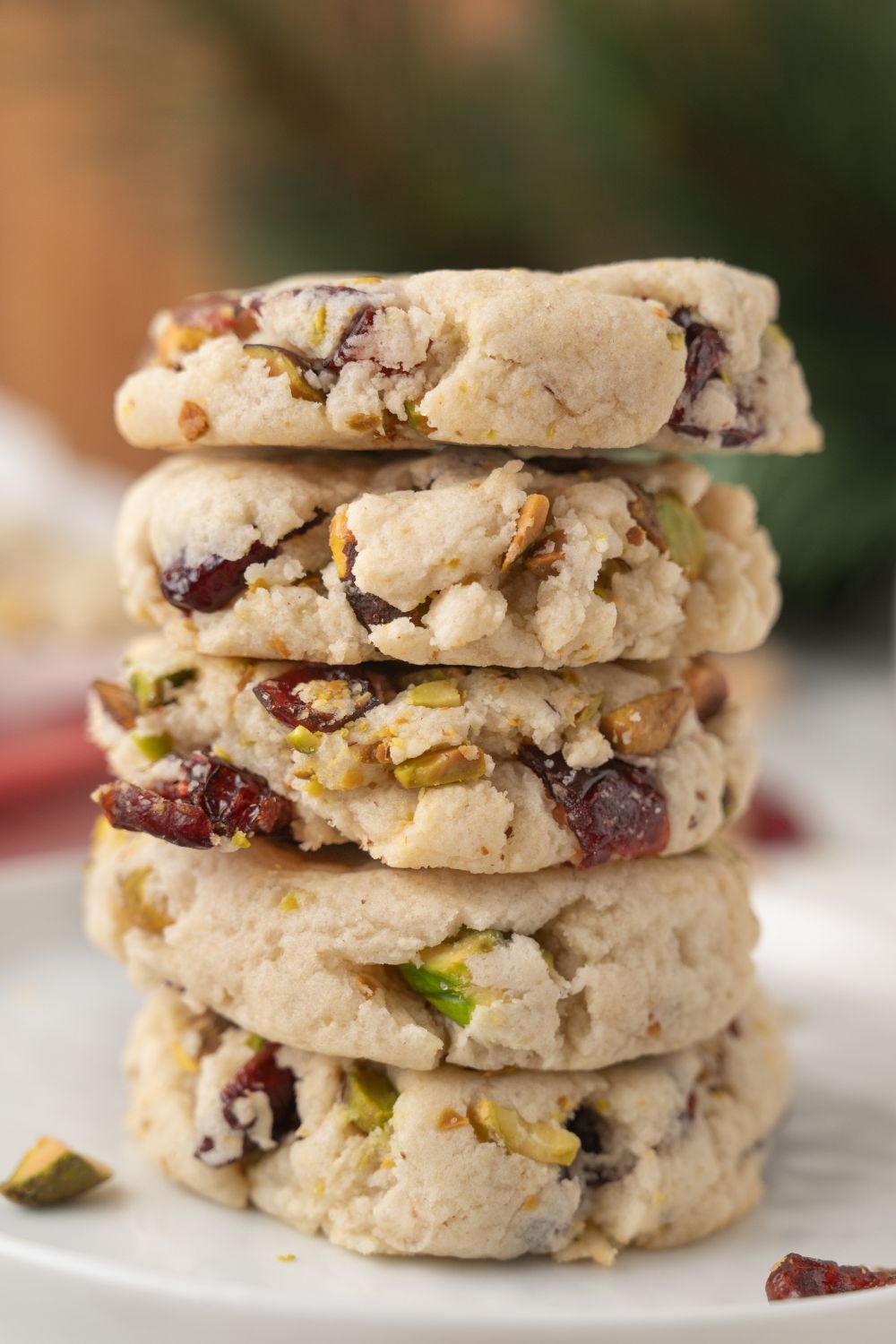 Cranberry Pistachio Shortbread Cookies