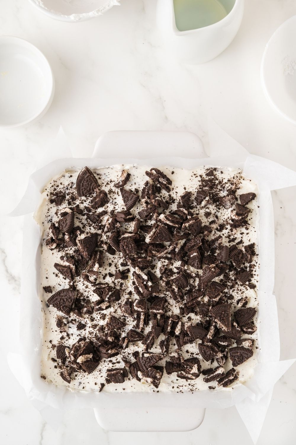 Oreo No Bake Cheesecake Bars