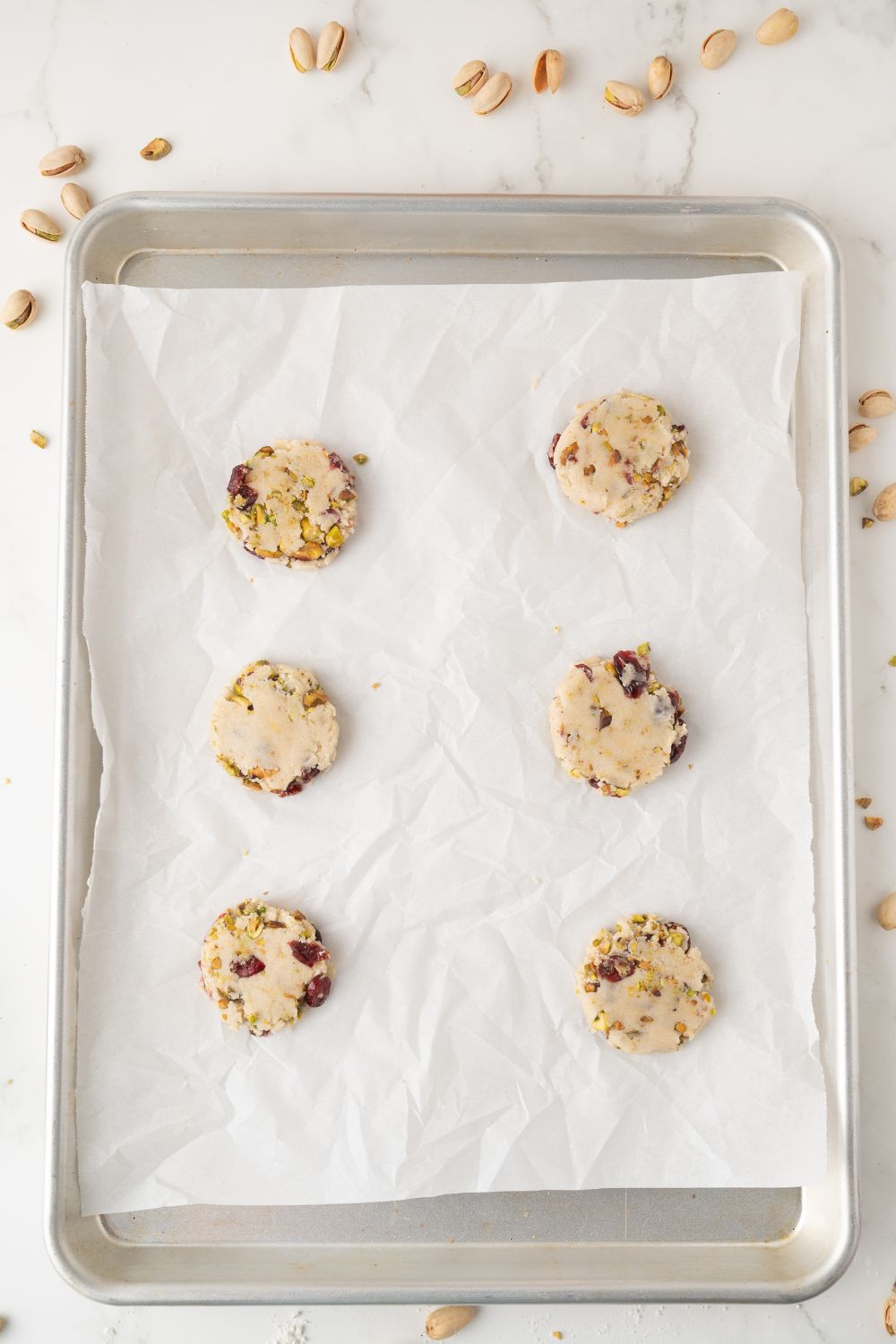 Cranberry Pistachio Shortbread Cookies