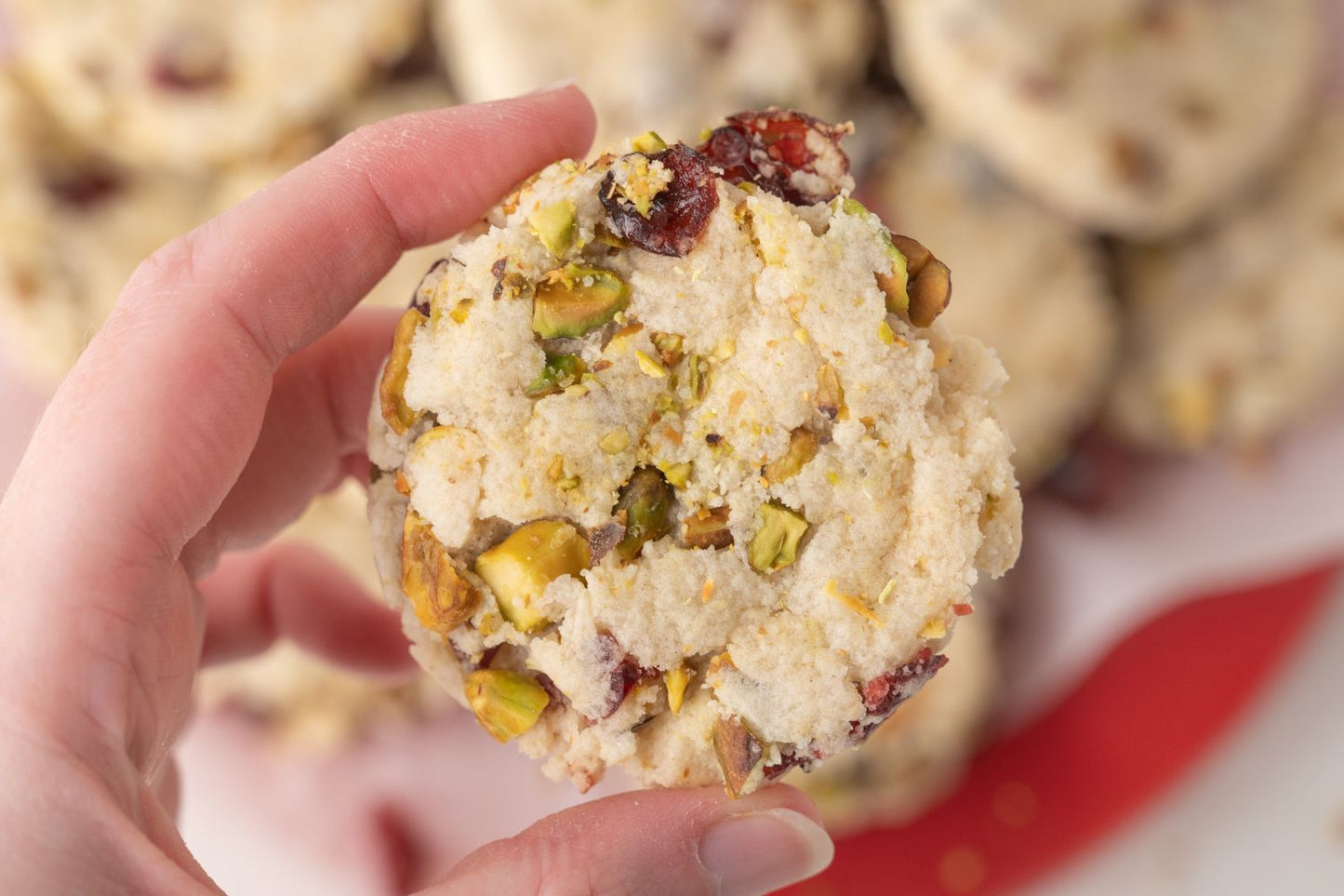 Cranberry Pistachio Shortbread Cookies