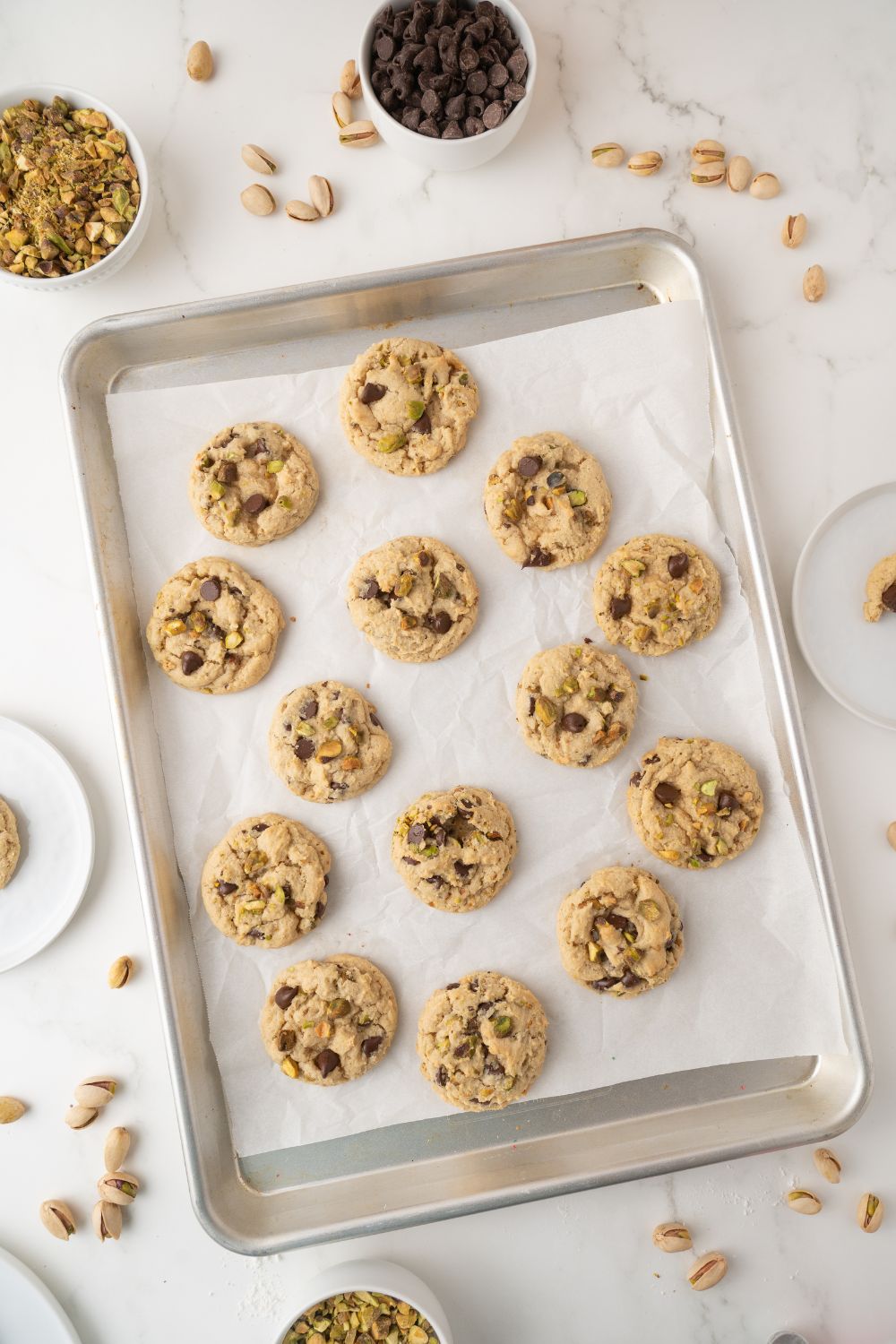 Pistachio Chocolate Chip Cookies