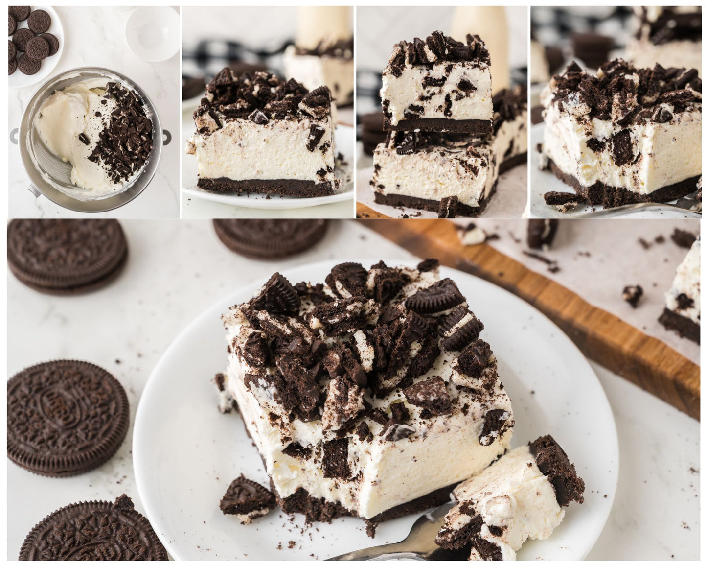 Oreo No Bake Cheesecake Bars