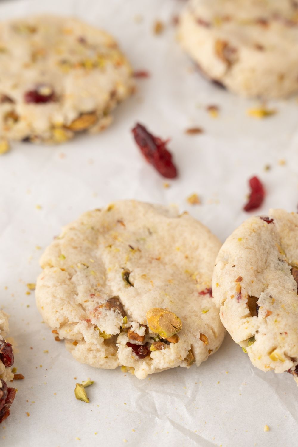 Cranberry Pistachio Shortbread Cookies