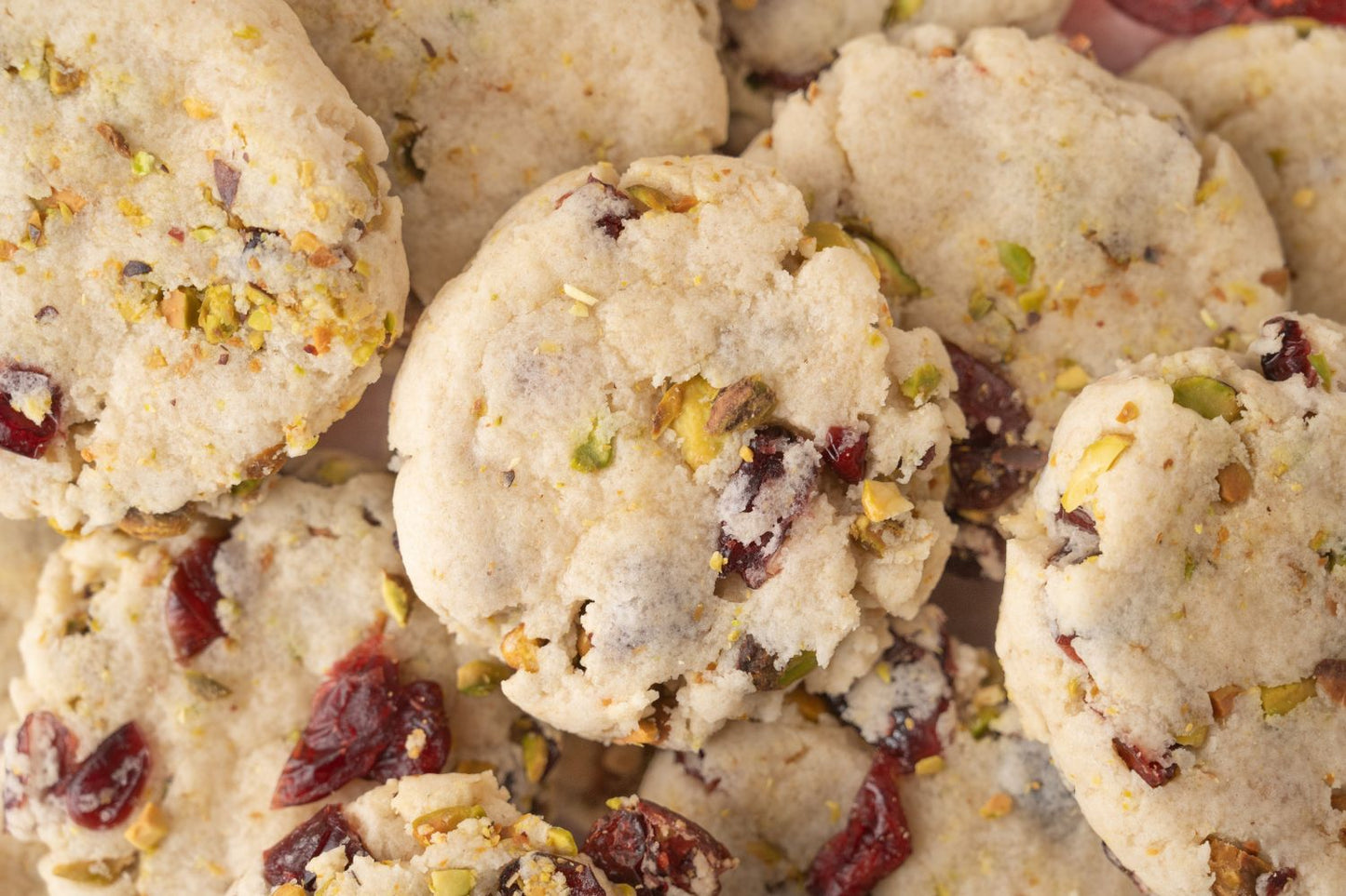 Cranberry Pistachio Shortbread Cookies
