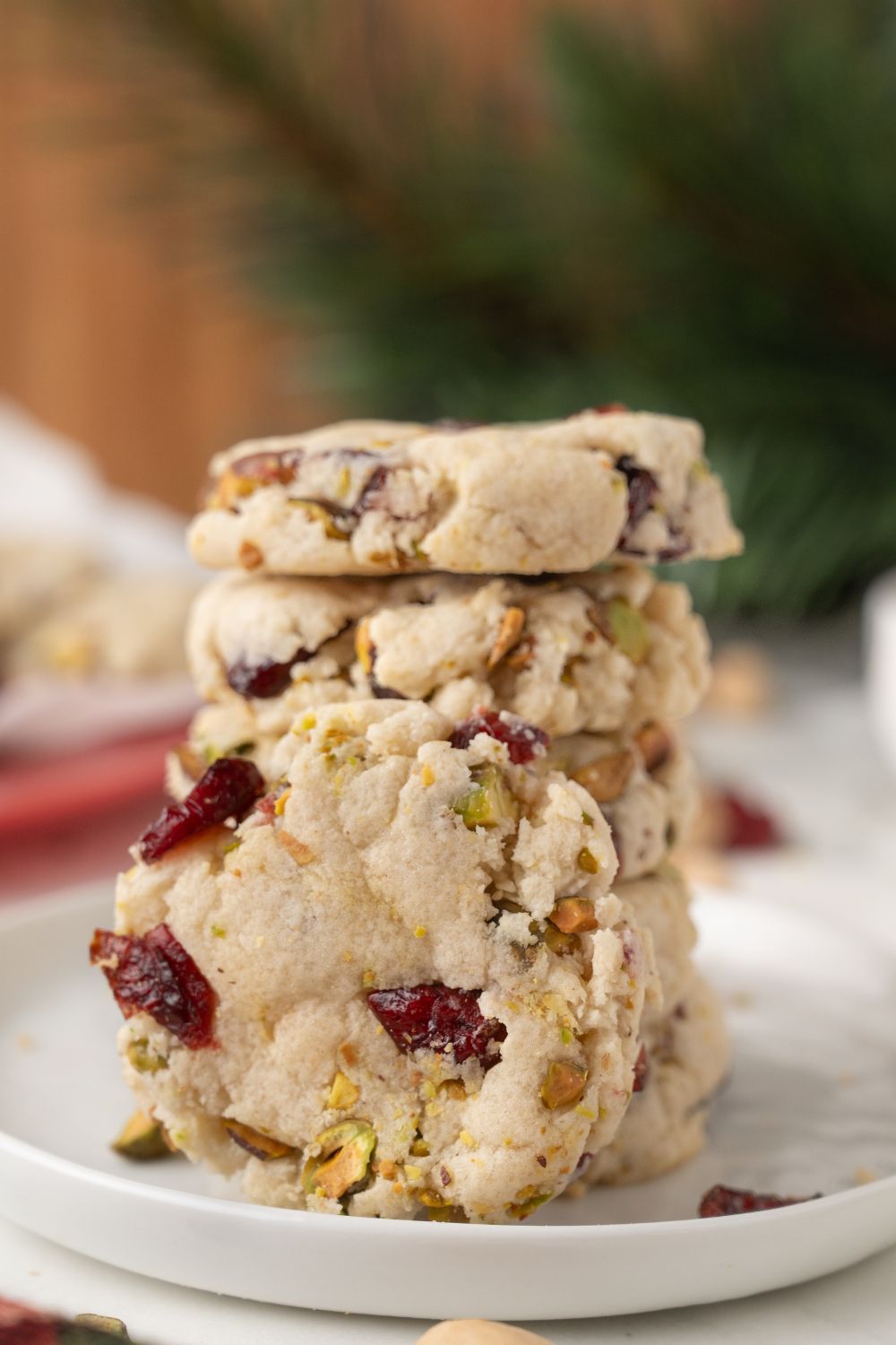 Cranberry Pistachio Shortbread Cookies