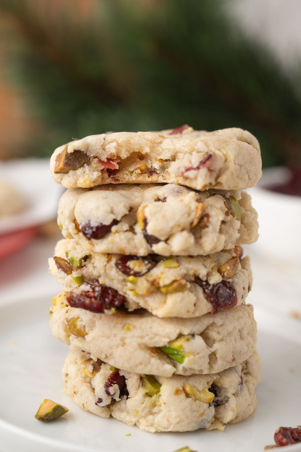 Cranberry Pistachio Shortbread Cookies
