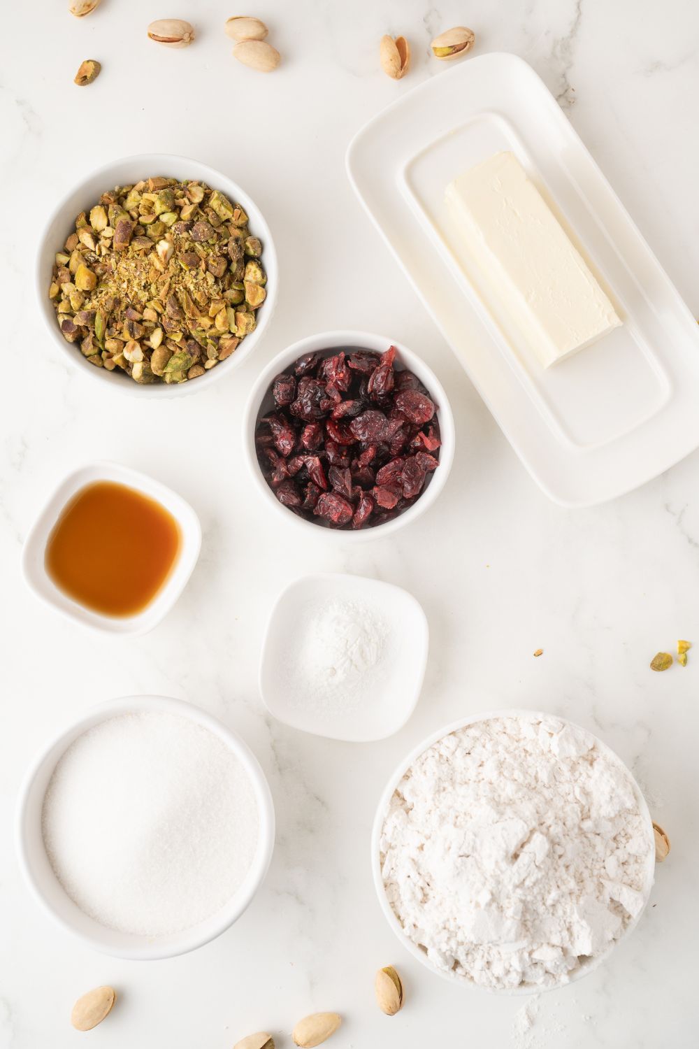 Cranberry Pistachio Shortbread Cookies