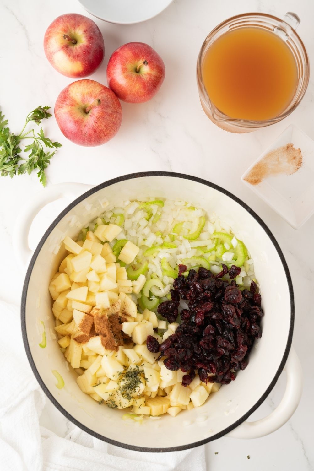 Apple Cranberry Stuffing - set 2