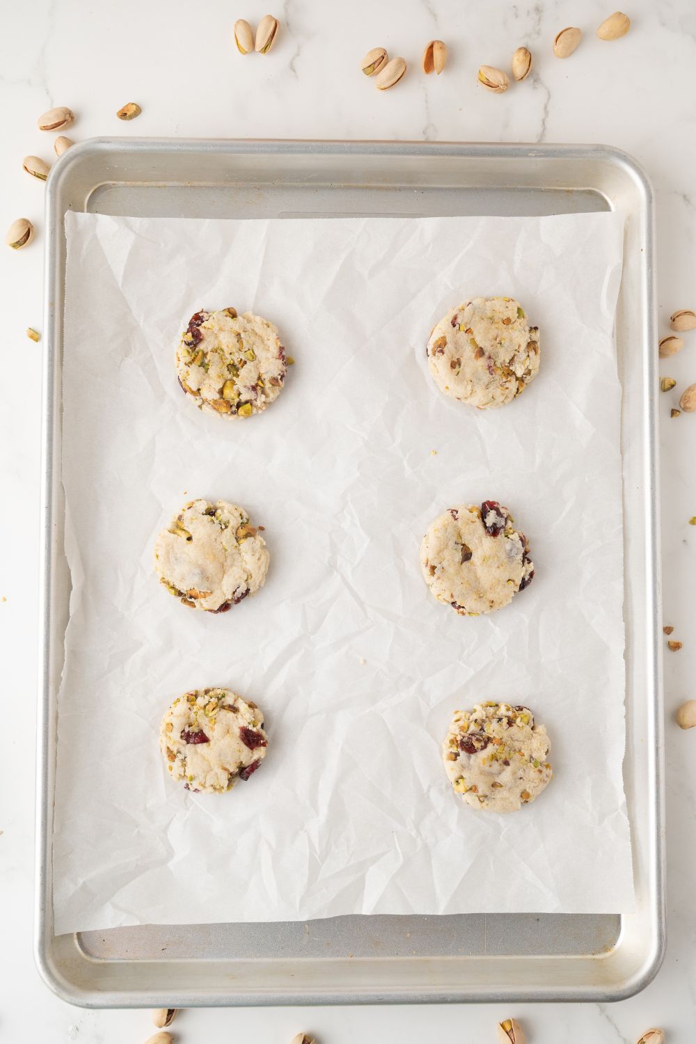 Cranberry Pistachio Shortbread Cookies