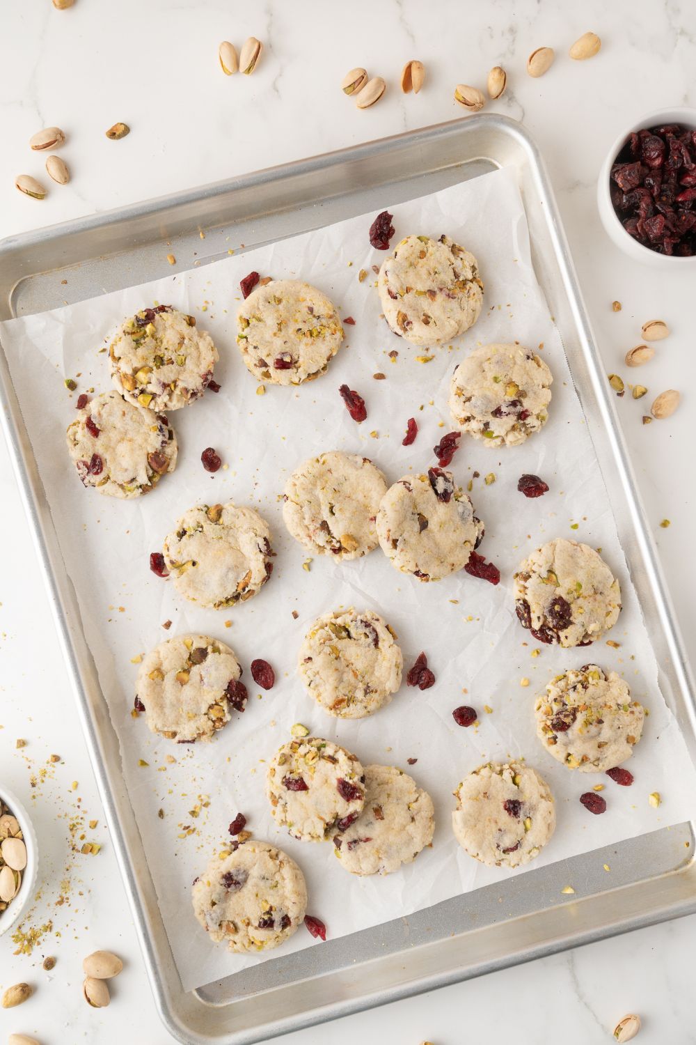 Cranberry Pistachio Shortbread Cookies