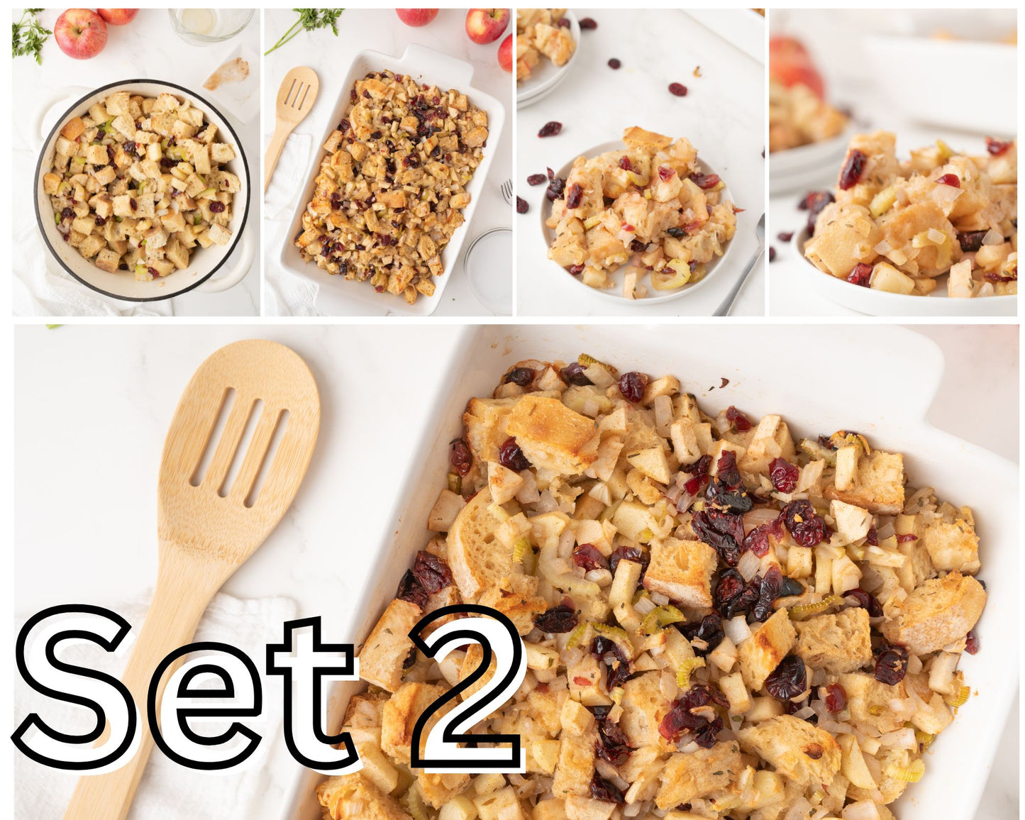 Apple Cranberry Stuffing - set 2